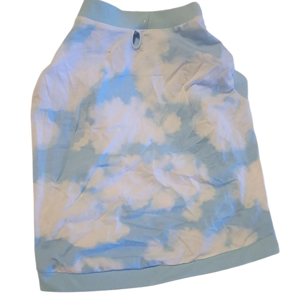 Blue and White Clouds Sleeveless Dog Tee